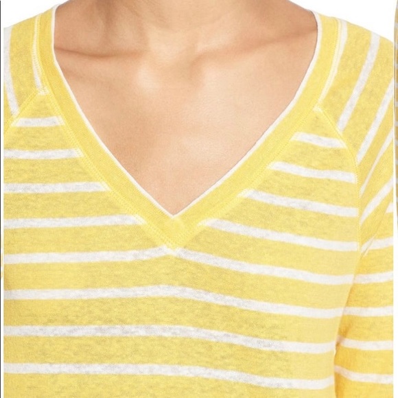 Striped V-Neck Sweatshirt - Picture 2 of 3